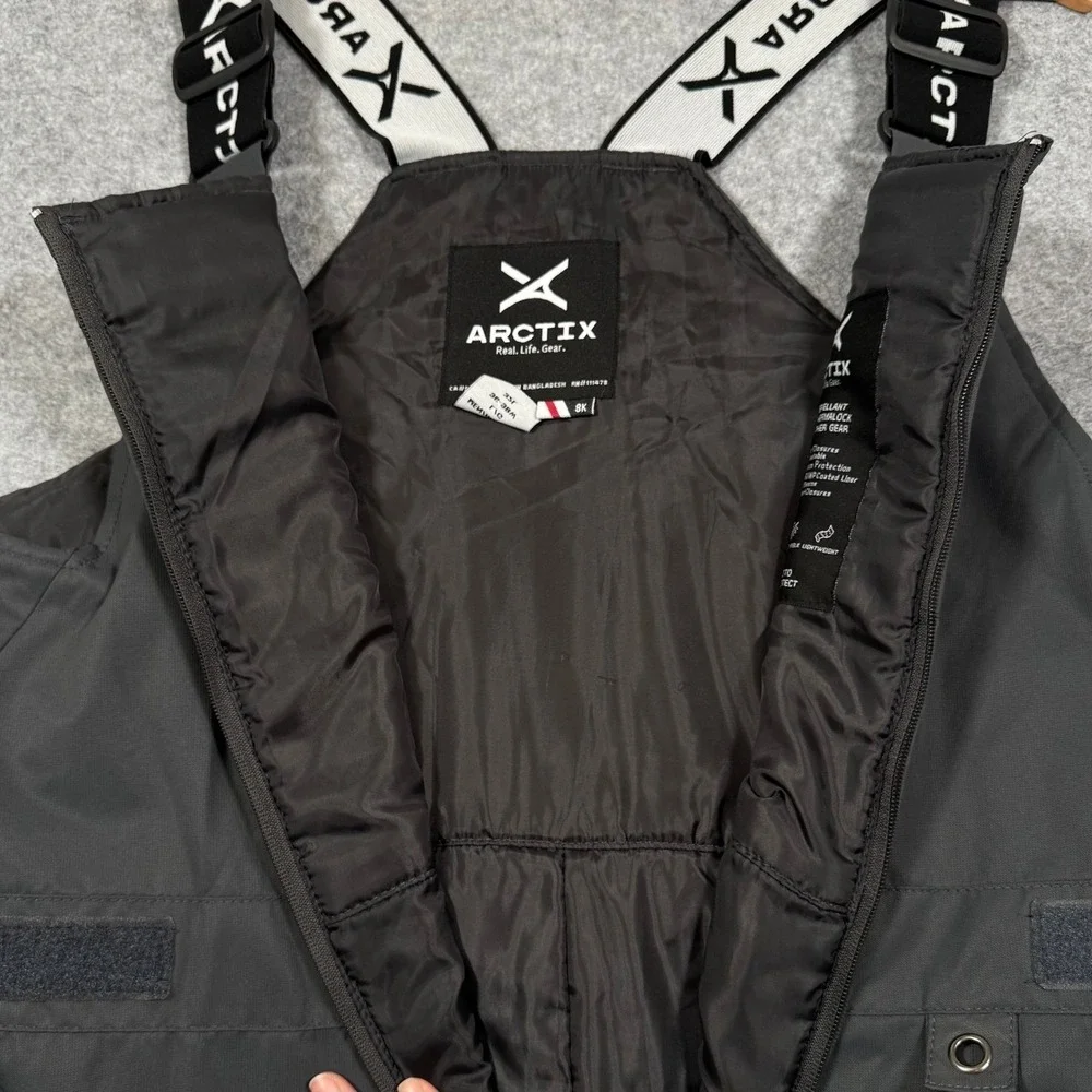 Arctix Mens Essential Insulated Snow Bib Overalls Black Ski Pants 42R 36-38W 32L